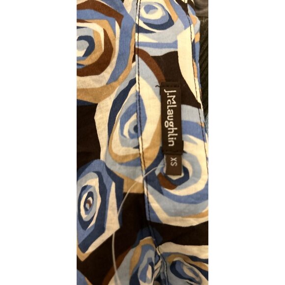 J. McLauglinh Cotton Shirt Button-up Geometric Brown Blue - Picture 8 of 8